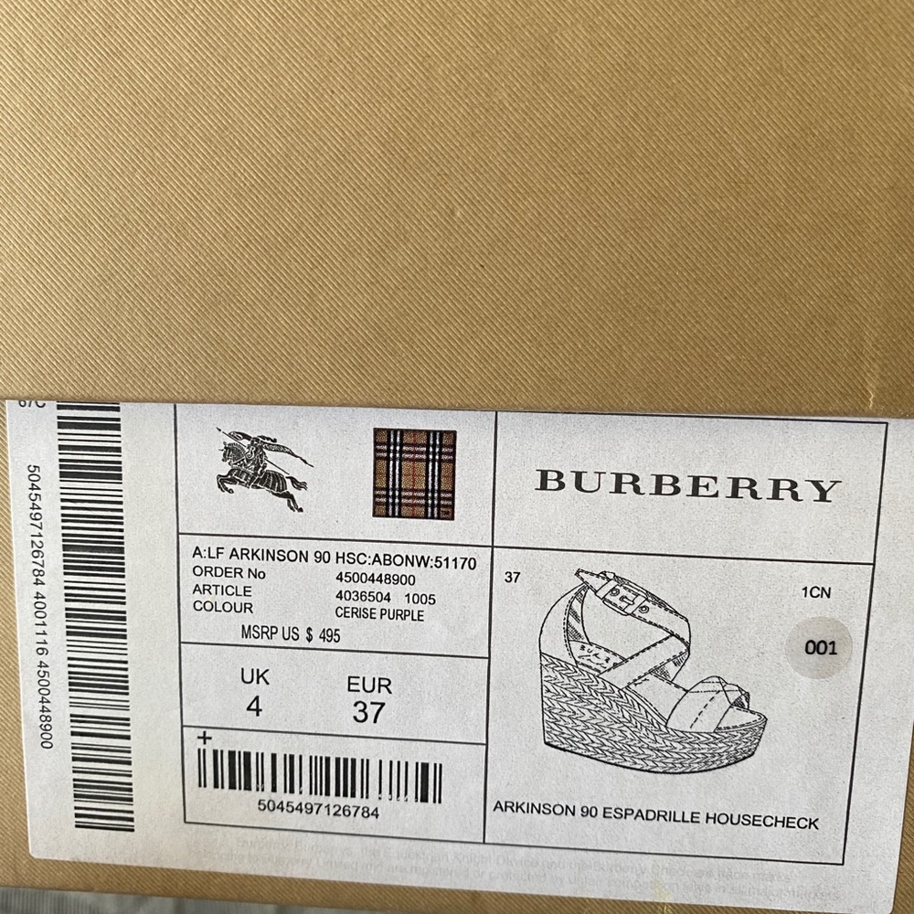 Burberry Platform Espadrille Wedge Sandals ! - Picture 2 of 8